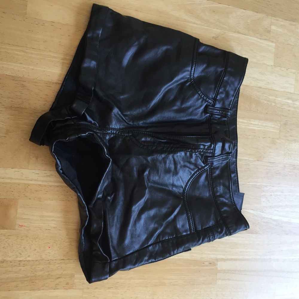 Black Leather Shorts